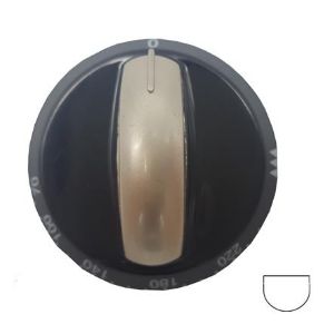Picture of Knob SO DY Thermostat 0-220 6mm Blk/Silv