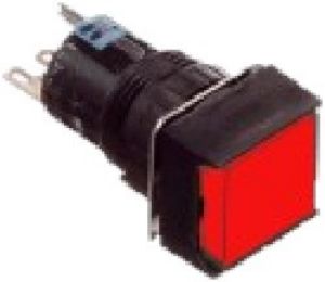 Picture of Switch 16mm 230v Red Square Illum Latch P/Button