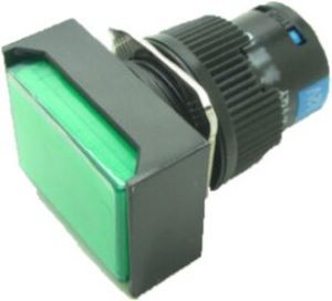 Picture of Switch 16mm 230v Green Rect Illum Latch P/Button