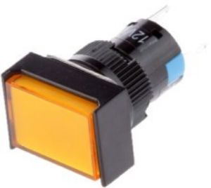 Picture of Switch 16mm 230v Yellow Rect Illum P/Button