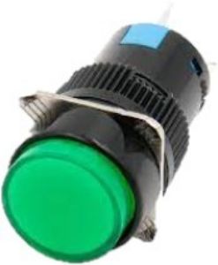 Picture of Switch 16mm 230v Green Round Illum Latch P/Button