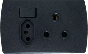 Picture of Trinity 4x2 16A 3Pin Sa Soc+3Pin Za Plug Socket BK