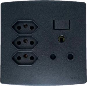 Picture of Trinity 4x4 16A 3Pin Soc+3x3Pin Za Plug Soc BK