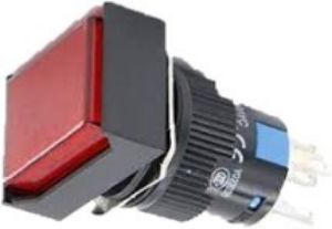 Picture of Switch 16mm 230v Red Rect Illum Latch P/Button