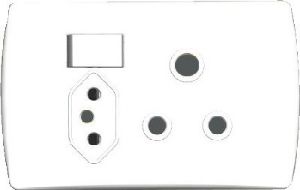 Picture of Trinity 4x2 16A 3Pin Sa Soc+3Pin Za Plug Socket Wt