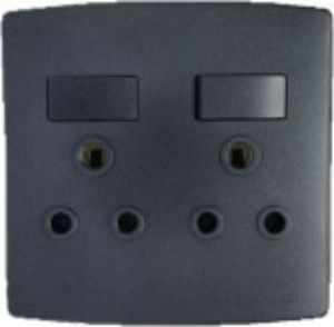 Picture of Trinity 4x4 Double Switch Socket Outlet Black