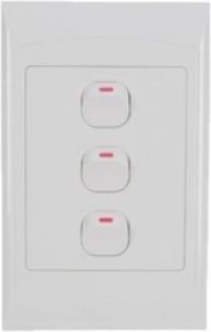 Picture of PVC Switch 3 Lever White 4x2