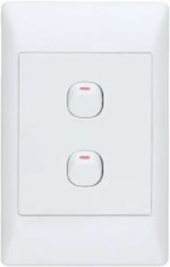 Picture of PVC Switch 2 Lever White 4x2