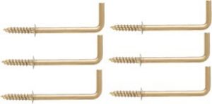 Picture of Cup Hooks Square (Brass Plated) 19mm Pack Of 6