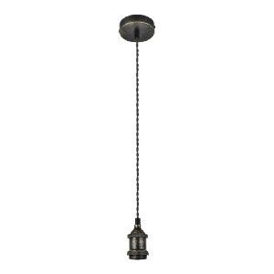 Picture of Pendant Cord Light Antique Brass/Black Twist Cord