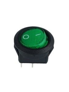 Picture of Switch Rocker Round Mini 2 Cont. Non-Illum Green