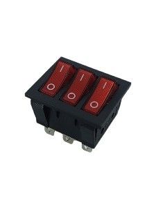 Picture of Switch Rocker 3 x Single Red 9 Pin