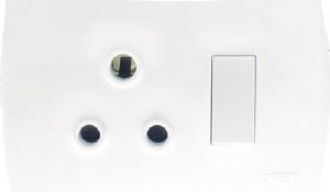 Picture of Trinity 4x2 Single Switch Socket Outlet White
