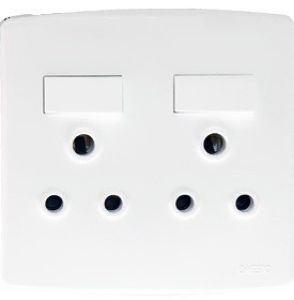 Picture of Trinity 4x4 Double Switch Socket Outlet White