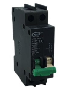 Picture of Circuit Breaker NUR 20a SP + Neutral Din Rail