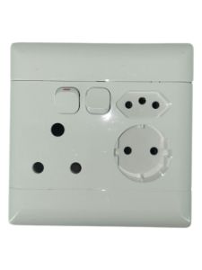 Picture of Socket NEU Single + 2 x Euro + Schuko 4 x 4 White
