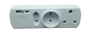 Picture of Adaptor 1x3Pin + 1x2Pin + 1xSchuko + USB + Type C